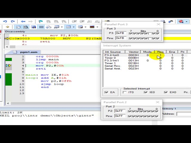KEIL - 8051 External Interrupt INT0