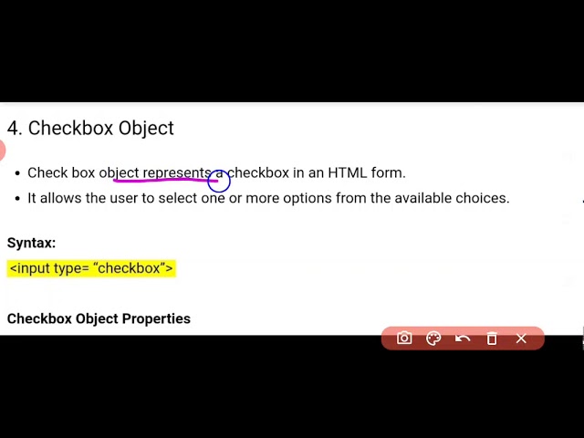 Form Object elements in HTML