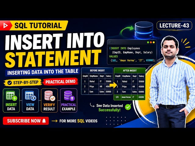 INSERT INTO Statement in SQL | Insert Data into Table & Specific Columns | SQL Tutorial Part 43
