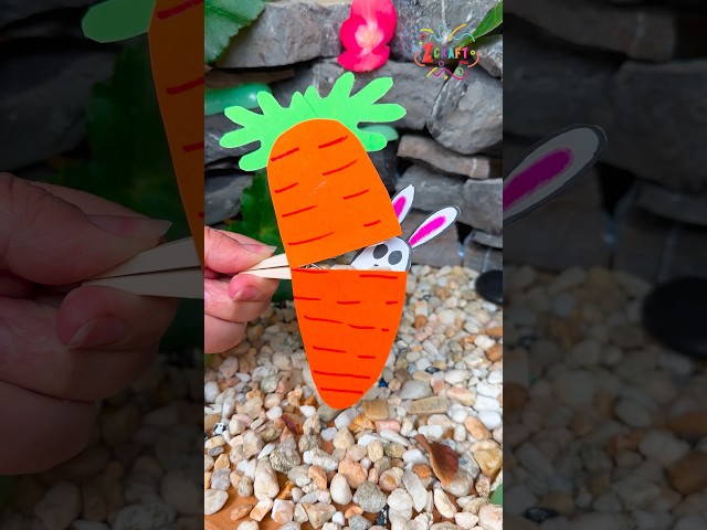 DIY Moving Paper Carrot Craft for Kids 🥕🐰 | Fun & Interactive Tutorial #diy #craft #craftyfun #kids