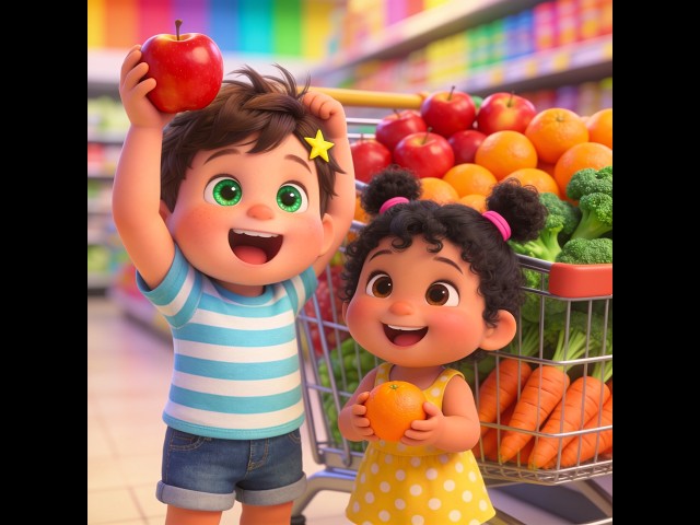 Roro & Nona's Grocery Shopping Day! 🛒🍎 Fun Counting Cartoon for Kids