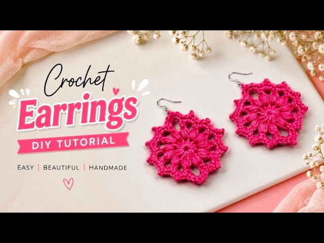 Crochet earrings tutorial  How to make crochet earrings #crochet #earrings #tutorial #diy #beautiful