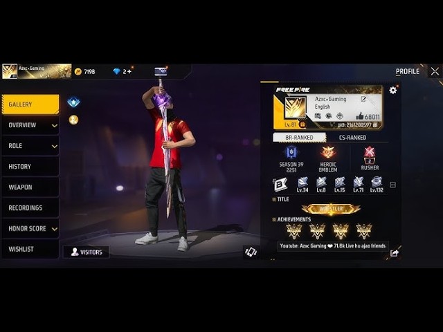 FREE FIRE LIVE || AZXC GAMING IS LIVE 😍