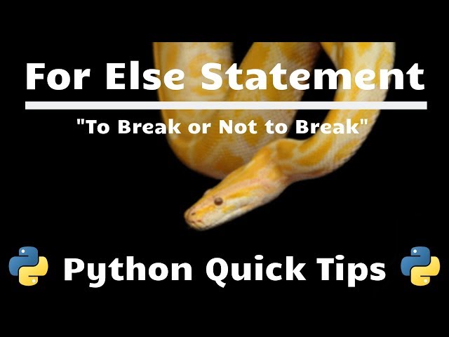 Python For Else Statement - Python Quick Tips