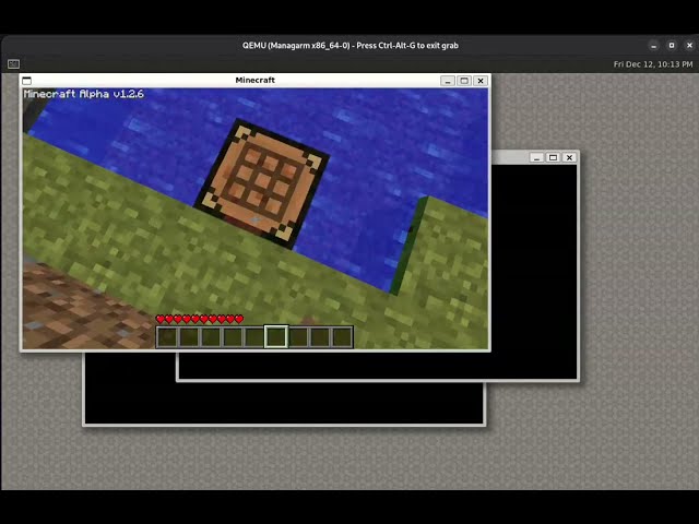 Minecraft Alpha 1.2.6 on Managarm