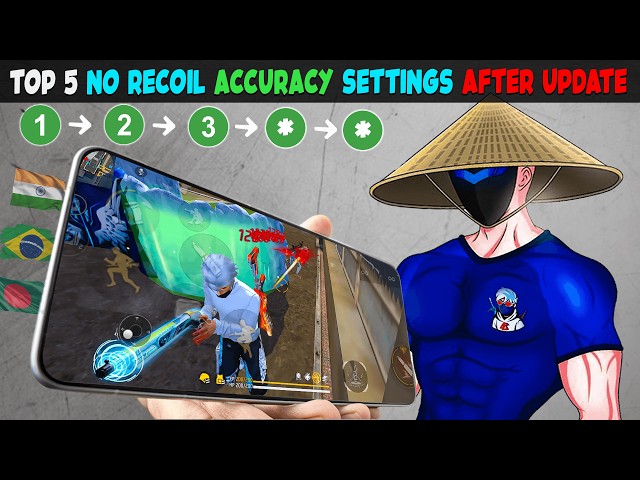 99% HEADSHOT RATE☠️ TOP 5  NO RECOIL ACCURACY SETTINGS😳 LIKE BRAZILIAN PLAYERS 🇧🇷 | Free Fire Max