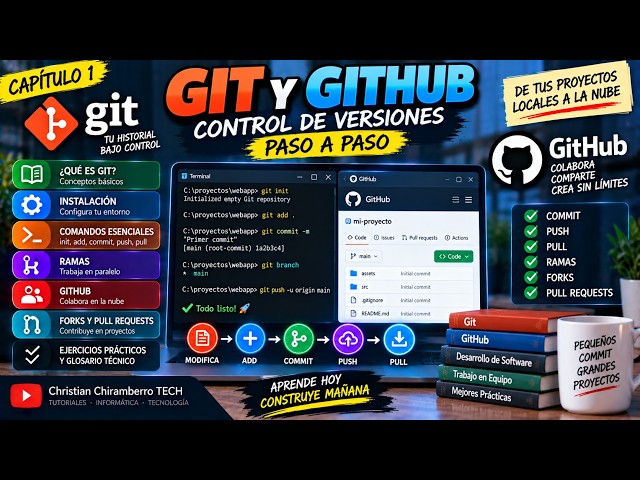 Git y GitHub desde Cero | Control de Versiones, Commit, Push y Pull — Capítulo 1