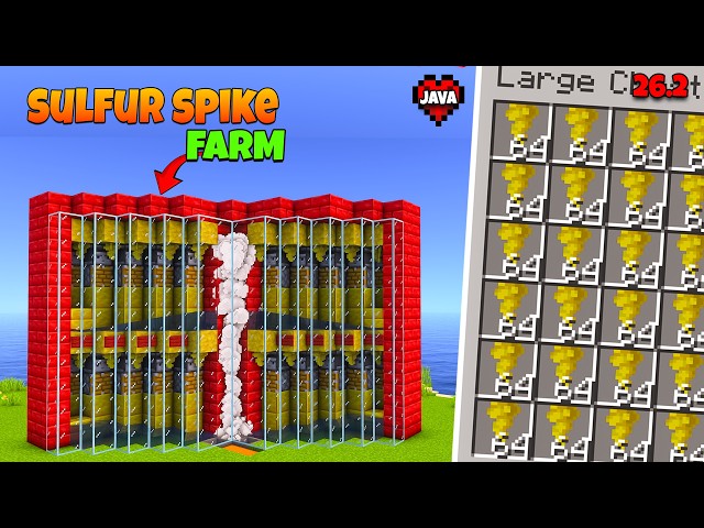 Automated Sulfur Spike Farm 26.2+ (JAVA & Bedrock ) Easy Minecraft Tutoria