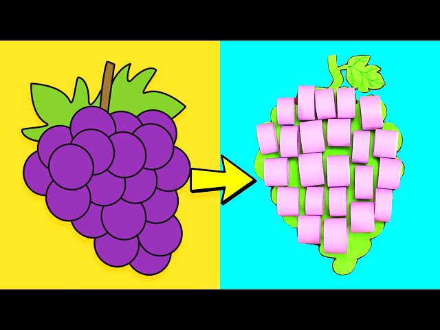 🍇How to make Grape From Paper! Fruit Craft for Kids 🍇|| Beecrafts#shorts