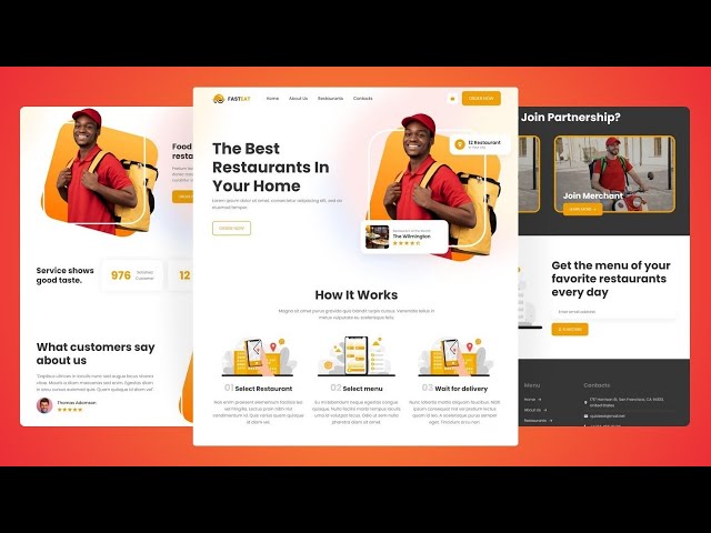 Food Delivery Website Design: HTML, CSS & JS | Project for Beginners