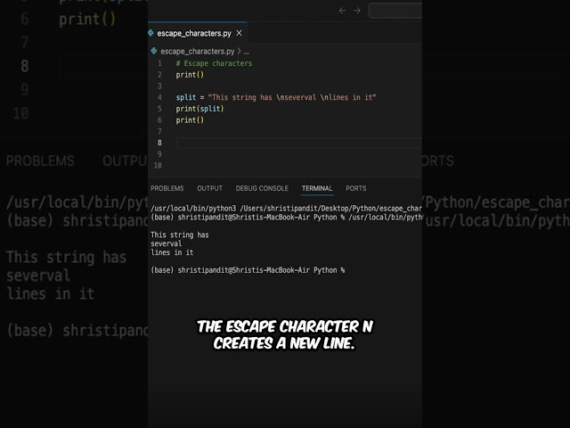 Escape Characters in Python