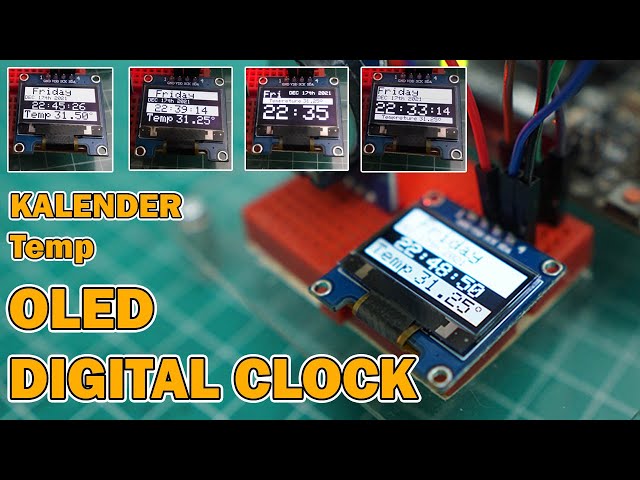 LCD I2C OLED 0.96" ARDUINO JAM DIGITAL DENGAN RTC DS3231