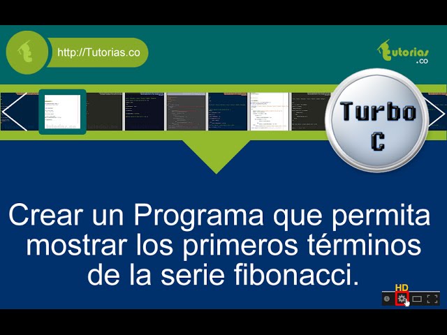 ciclo for – turbo C (terminos de la serie fibonacci)