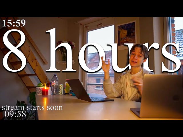LIVE-SPECIAL from Belgium | 8-HOUR study with me in GENT📚⛈️  rain sounds & pomodoro timer 60 & 10
