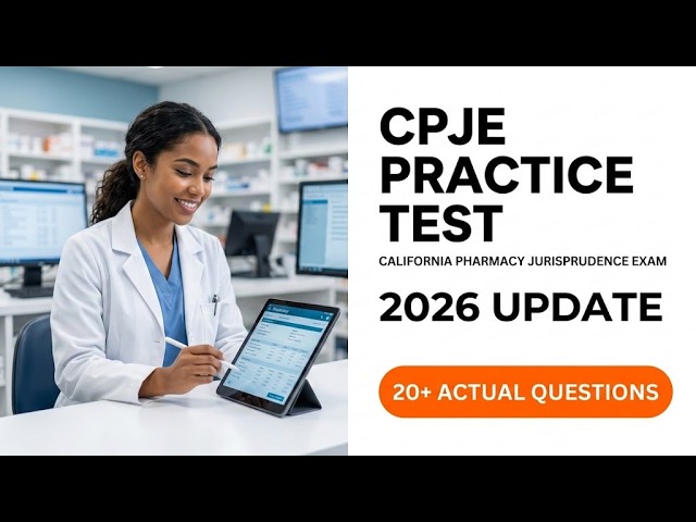 Examen de práctica CPJE 2026: Preparación y estrategias de estudio para la ley de farmacia de Cal...