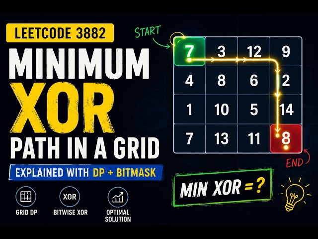 LeetCode 3882: Minimum XOR Path in a Grid | DP + Bitwise XOR Explained