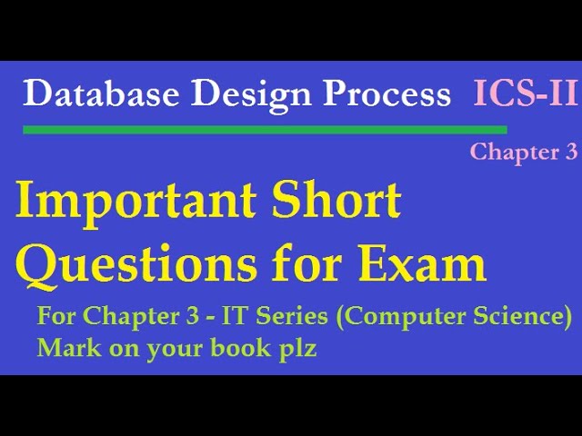 Important Short Questions | Chapter 3 | IT Series-Computer Science | MS ACCESS