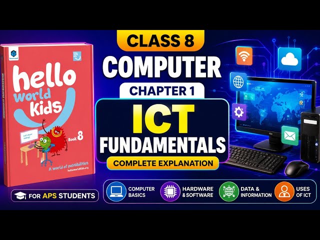 Class 8 Computer Ch 1 | ICT Fundamentals: Computer Networks, LAN, MAN, WAN, PAN & Client-Server