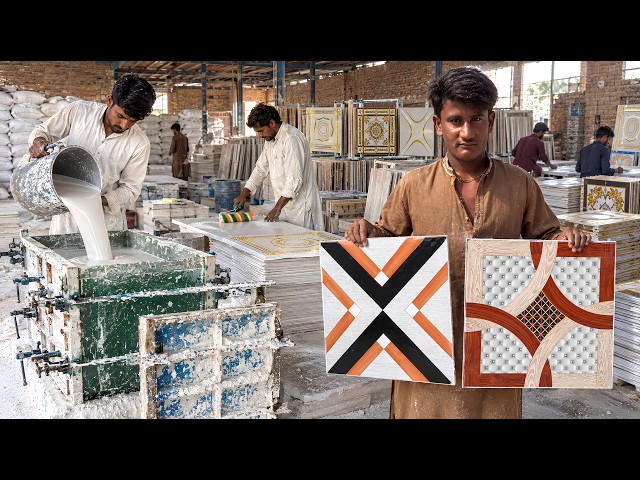 Inside a Gypsum Ceiling Tile Factory | Decorative False Ceiling Tiles Manufacturing Process