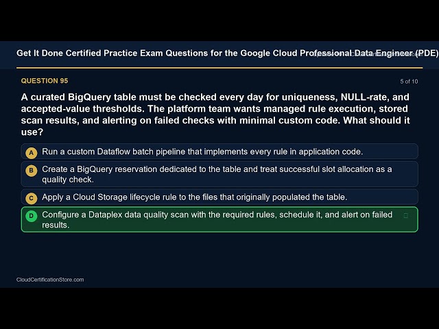 Get It Done Certified Google Cloud Pro Data Engineer (PDE) | Exam Q&A | Episode 10 (Q91-100)