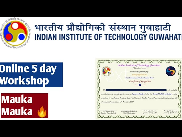 IIT Guwahati 5 day workshop
