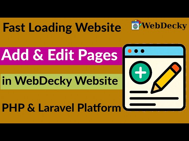 How to Add & Edit Pages in WebDecky | Website Pages Tutorial