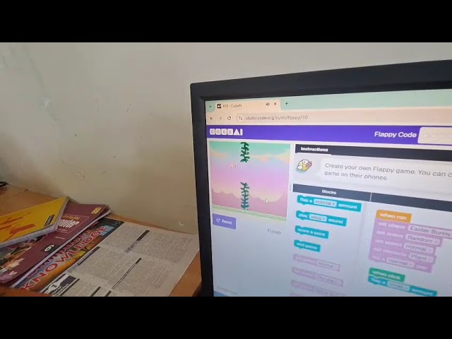 Our Hour of Code (HoC) Class 6-B learned Flappy Bird game using block-based coding At EMRS Kodenar