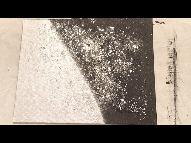 DIY Black and Silver Glitter Abstract Art || Easy Glitter Art for Beginners