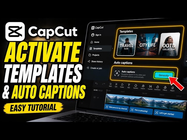 How to activate CapCut templates and auto captions on PC - Easy Tutorial