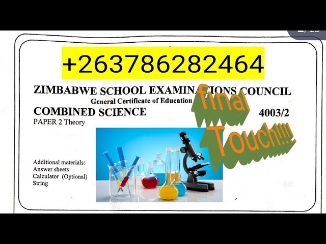 COMBINED SCIENCE P2 REVISION PART 1💥💥💥