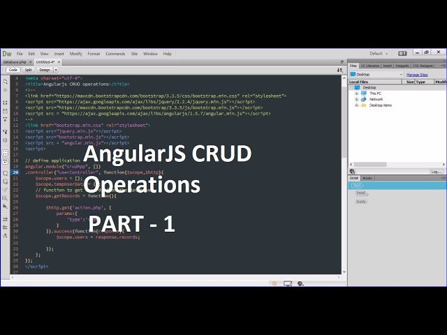 Angularjs CRUD Operation using PHP and MySQL - PART 1