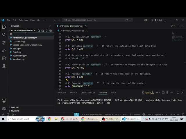 Assignment Operators in Python & Comparison Operators in Python