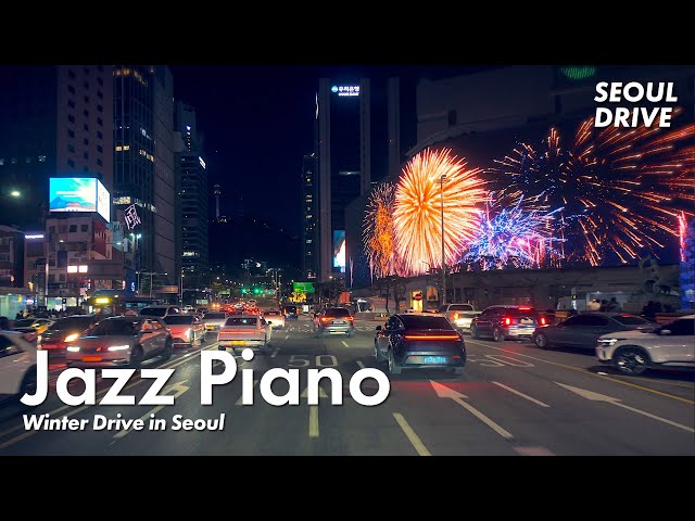 Winter Drive in Seoul - Cross the River, Into the Soul | Lo-fi Jazz Piano (Myeongdong, Gangnam)