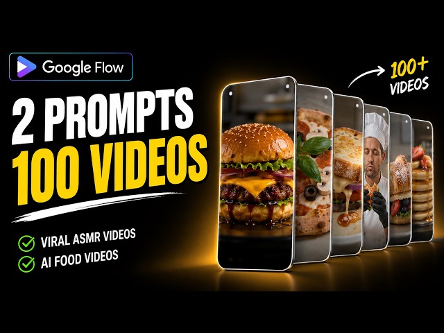 Tutorial de IA de Google Flow | Crea videos virales de ASMR de comida con solo 2 prompts (Para pr...
