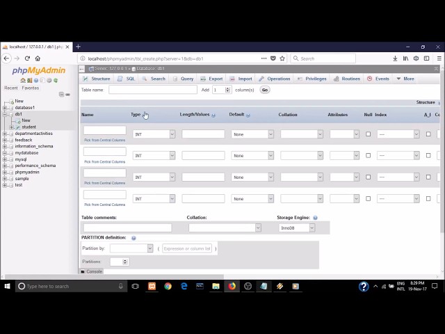 How to create foreign key constraints in phpMyAdmin