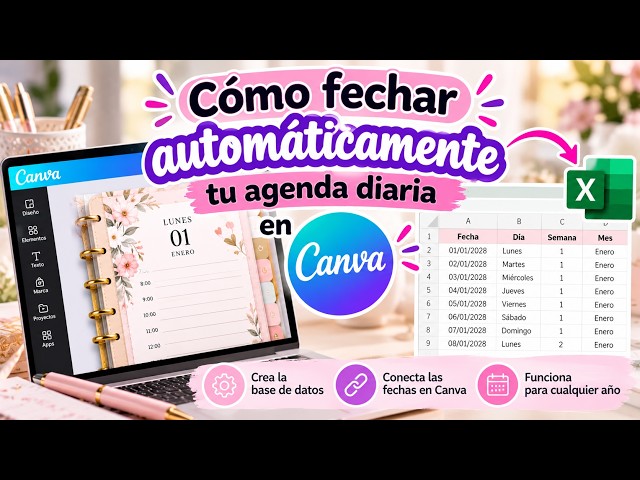 02  Cómo fechar automáticamente tu agenda diaria en canva