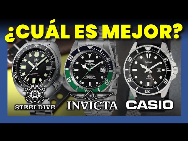 #26 Cuál es Mejor Diver Económico? - Invicta 29177 - SteelDive SD1970 - Casio MDV-106 Reloj de buceo
