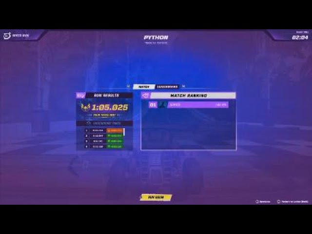 Python Speed run 1:05.025s World record - Rocket racing
