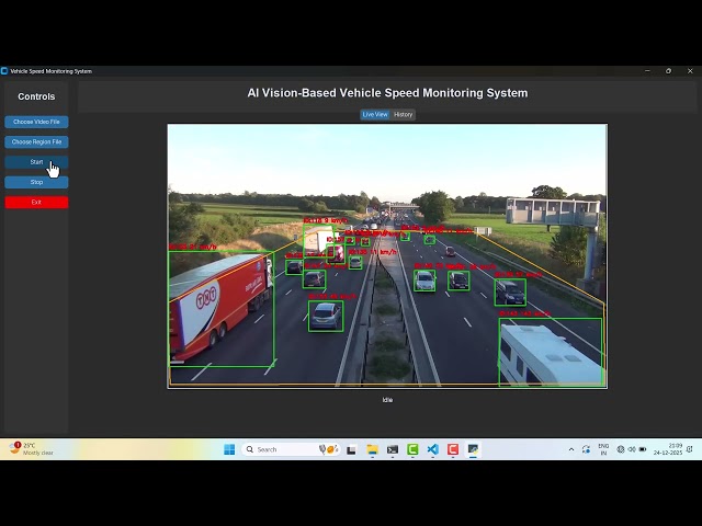 🚗 Real-Time Vehicle Speed Detection & Monitoring System Using Computer Vision & Deep Learning