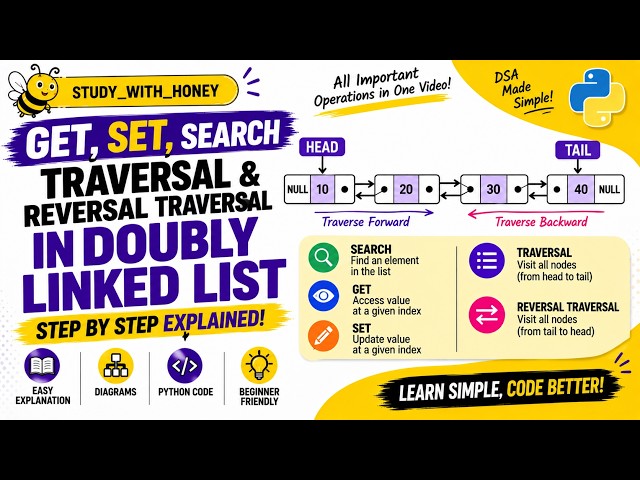 Get, Set, Search, Traversal & Reverse Traversal in Doubly Linked List | DSA