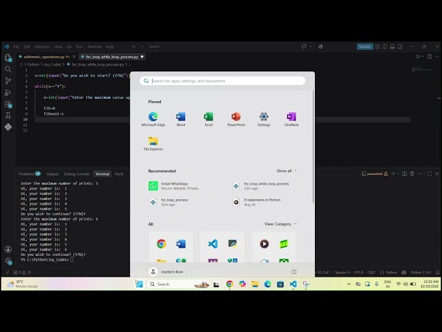 Python  Loops - For loop & While loop