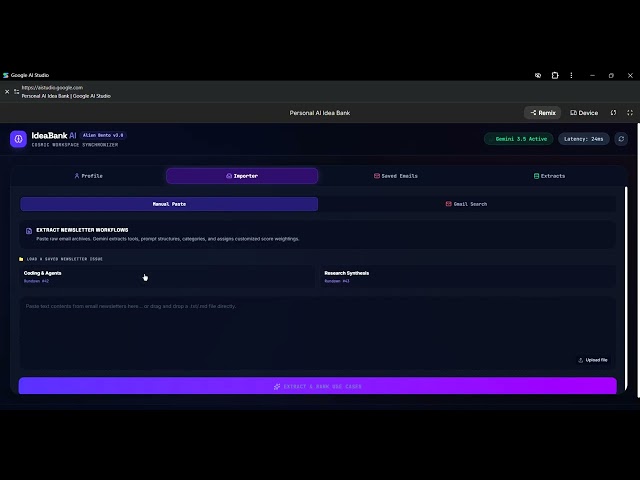 Google AI studio - Personal Idea Bank App