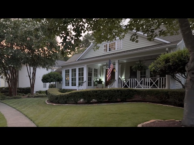 Evening Dusk Walk Through Quiet American Neighborhood | Nature Sounds for Sleep and Study