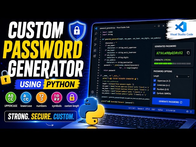 CUSTOM PASSWORD GENERATOR in Python    #trending  #coding