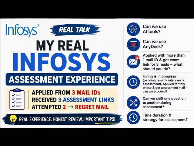 Infosys Assessment Secrets Every Fresher Should Know | My Real-time Experience Part 1
