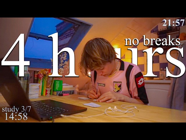 LIVE-SPECIAL | 4-HOUR study with me WITHOUT BREAKS in Paris 📚⛈️ rain & thunder sounds