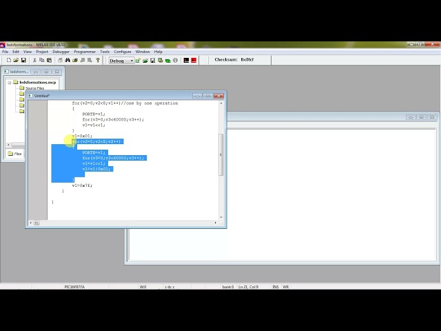 Different formations of 8LEDS using PIC16f877a- MPLAB ide