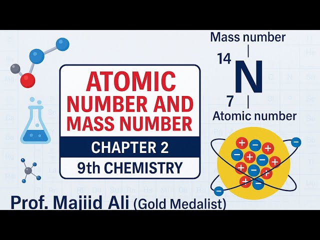 L-8.   Atomic Number and Mass Number | 9th Class Chemistry Chapter 2 | Prof. Majid Ali