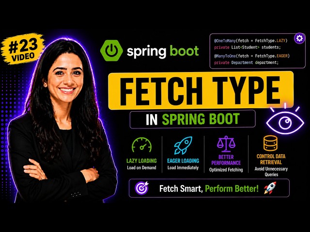 Spring Boot Tutorial #23 | FetchType in JPA & Hibernate Explained | EAGER vs LAZY Loading