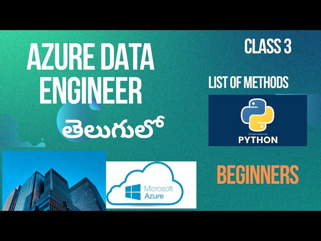 Azure data engineer/python concepts/telugu/khanvi tech